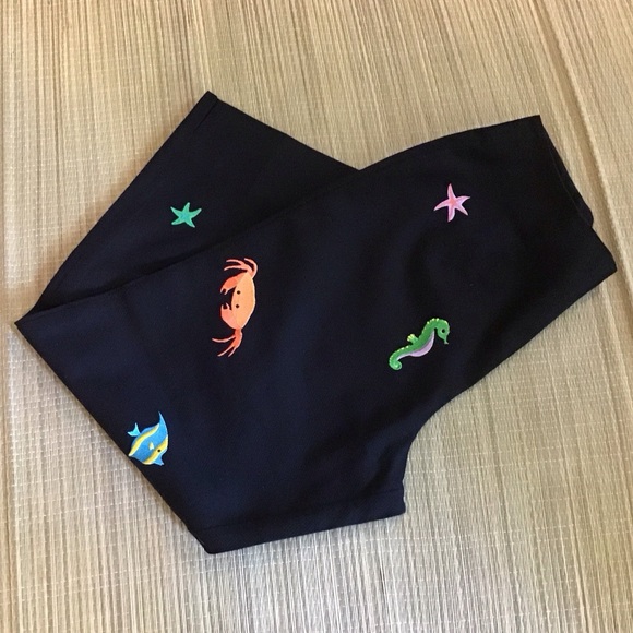 Vintage CJ Laing cotton embroidered cropped pants - Picture 1 of 13